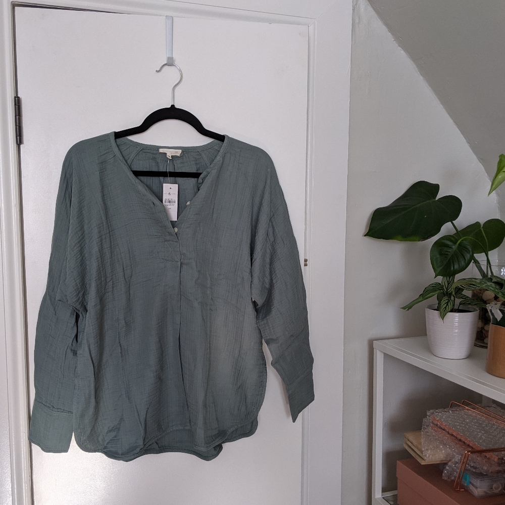 Lou & Grey Triple Cloth Henley Tunic Shirt